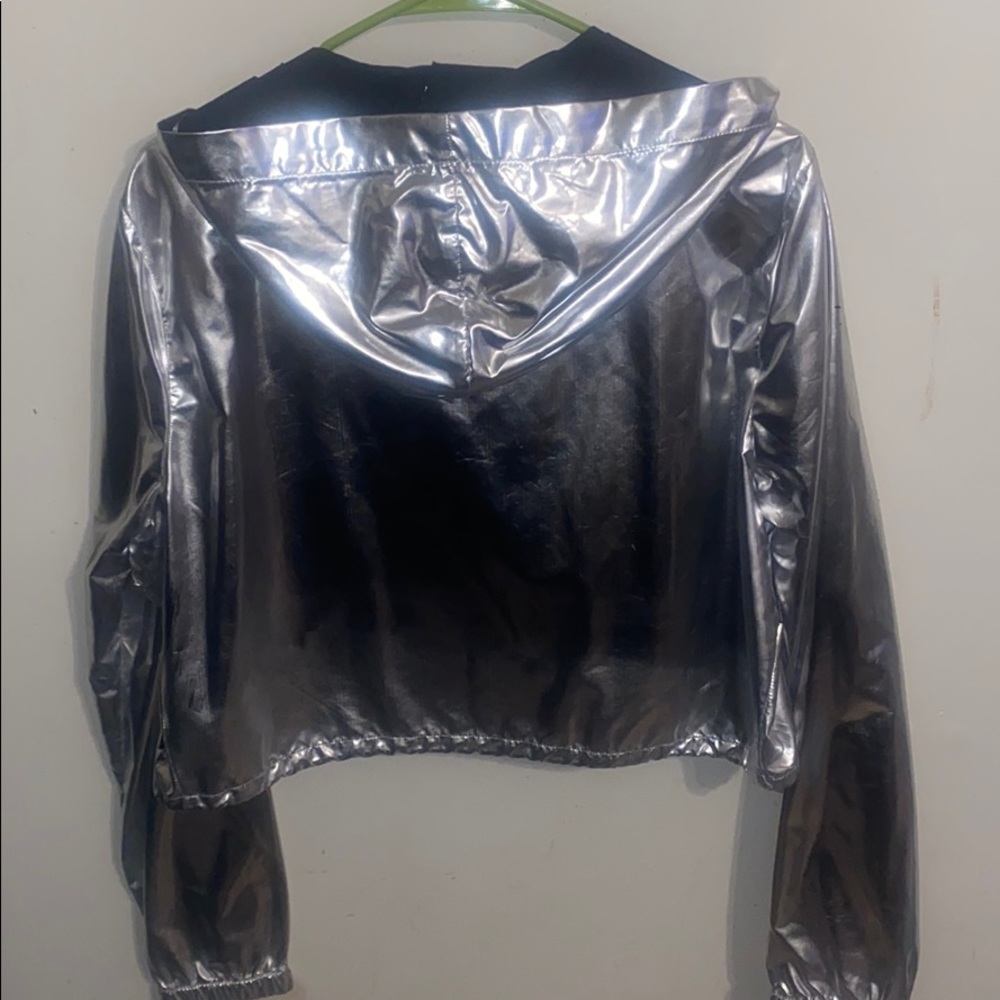 Metallic Guess Crop Jacket with Hood - Picture 7 of 12